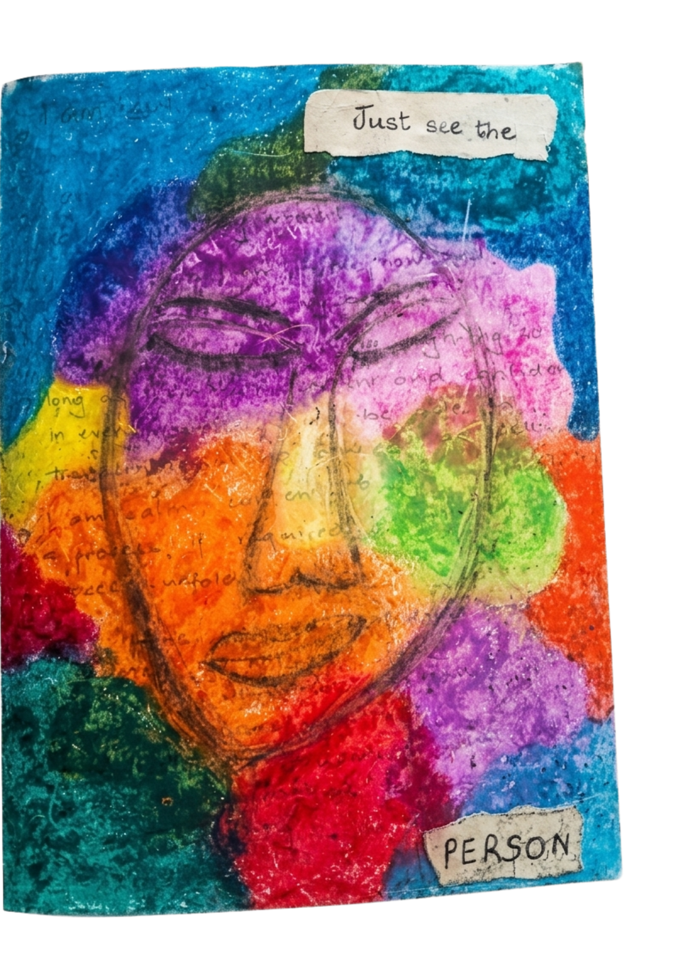 "Illustration of a face with the words 'Just see the person' — a reminder to look past roles and labels to the person underneath. The core of life coaching philosophy
